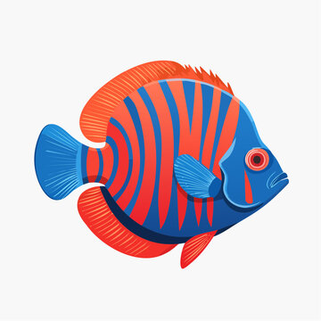 Colorful Fish Illustration Side View.