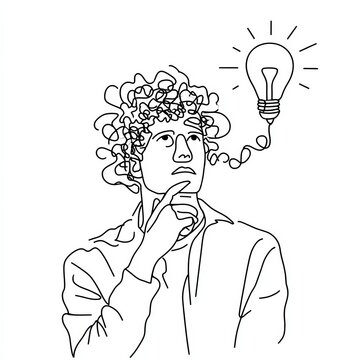 Creative thinking with inspiration ideas.