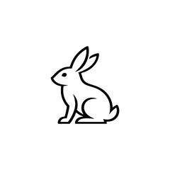 Obraz premium Minimalist Rabbit Line Art Illustration