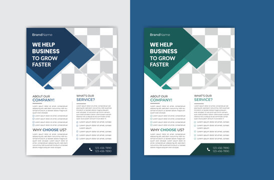 Minimal A4 sized Flyer Design Template with Square shapes 