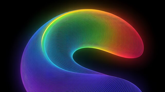 Rainbow swirl pattern with pixelated effect