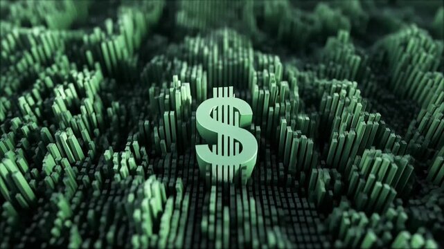 Abstract power and wealth visualization animation background