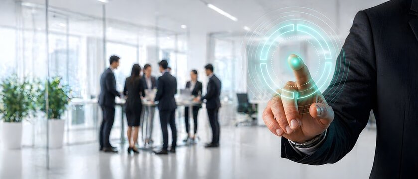 AI workflow automation with digital interface and copy space for business process concept
