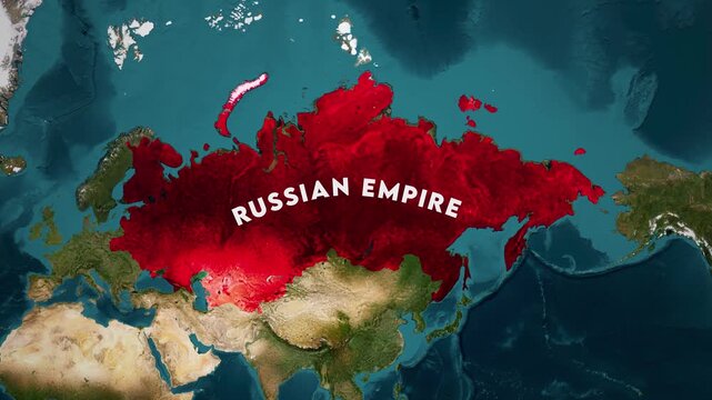 Russian Empire Map Animation. Historical map animation of the Russian Empire 4k.