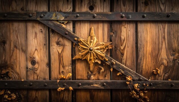 Rustic wooden gate detail