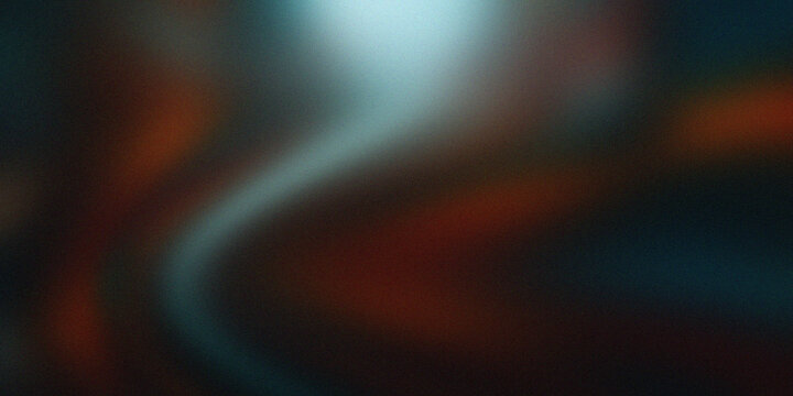 Abstract grain texture with flowing blue and orange light shapes creating cinematic ambient atmosphere for modern background.