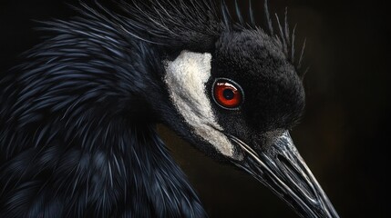 Fototapeta premium Close-up portrait of a black crane