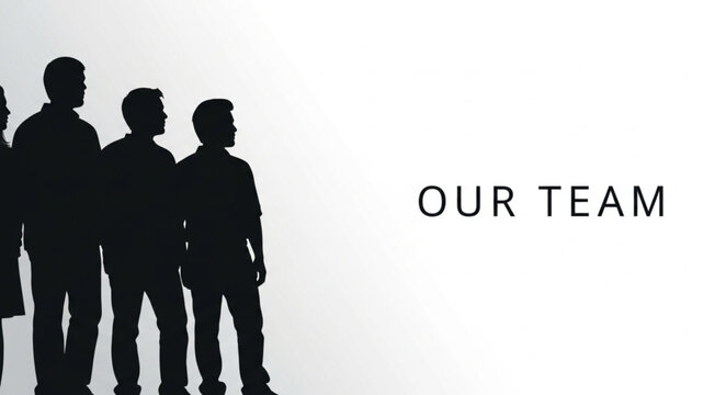 Silhouette of Business Team Standing.