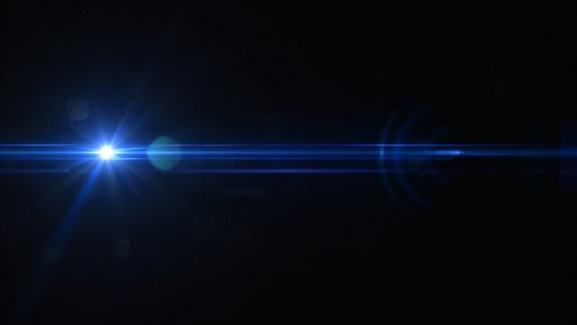 Cinematic Anamorphic Blue Lens Flare Overlay