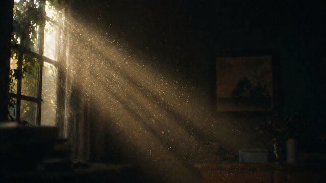 Floating Dust Motes in a Cinema Sunbeam