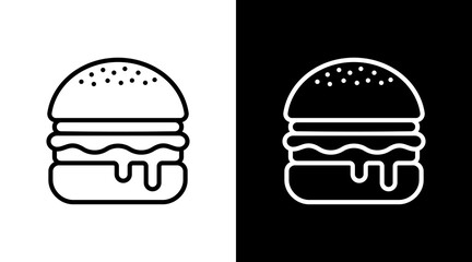 Fototapeta premium Burger White Icon Set Design