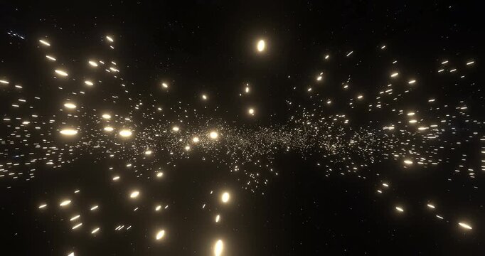 Abstract pattern of space and lights. 3d render video. 