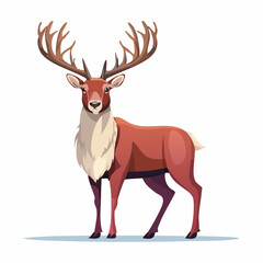 Cartoon illustration of a reindeer standing. © Juki