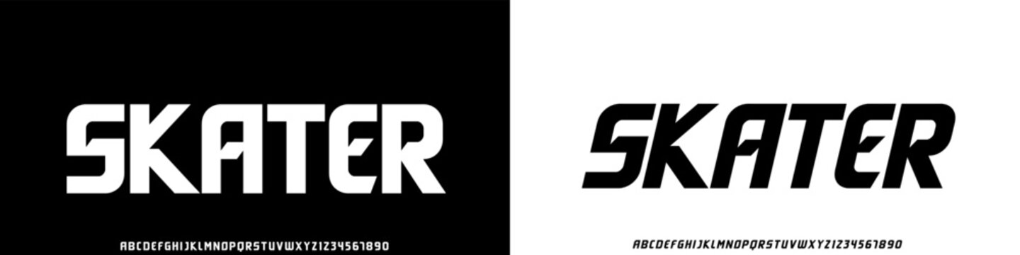 Skater luxury font, elegant display typeface vector alphabet set	