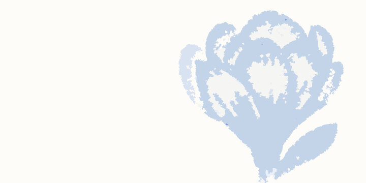 minimalist botanical illustration of a tulip in light blue on white background high quality professional