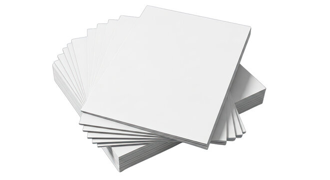 Stack of blank white paper sheets for office work