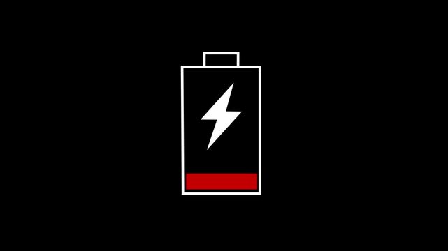 3d battery icon with lightning bolt charging symbol on black background
