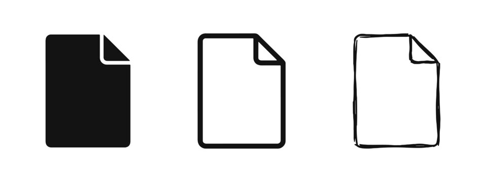 Simple Document Paper Page Icon Set