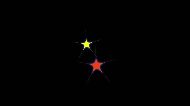 Twinkling stars and glowing sparkles,white cartoon, flat, vector, doodles stars, blinking light sparkle, Shine twinkle stars on black screen, twinkle festive holiday decoration,4k animation