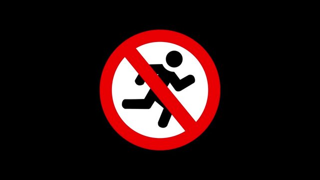 no pedestrians sign isolated on black background for traffic safety awareness