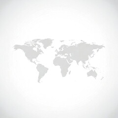 Fototapeta premium A gray map of the world on a white background