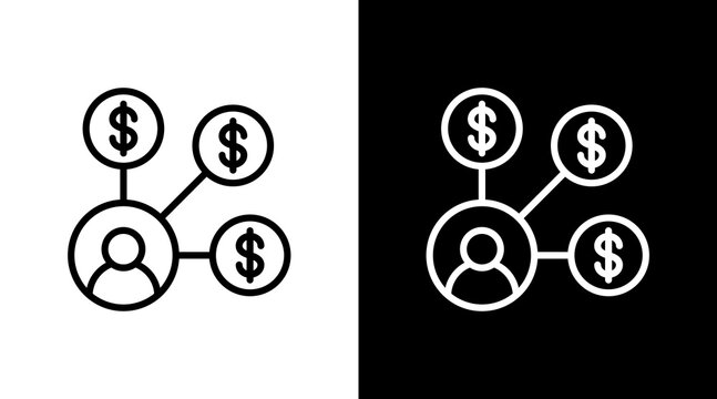 Affiliate Marketing White Icon Set Design