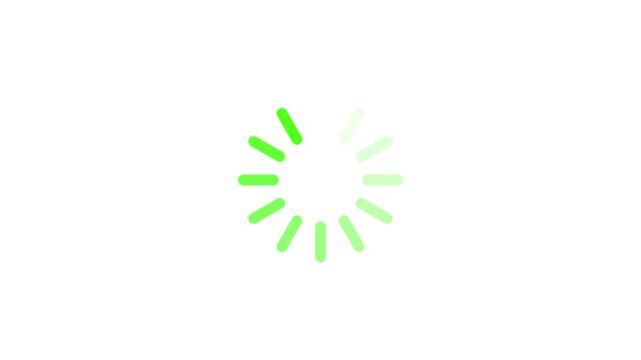 Vibrant green circular buffering sign representing data processing