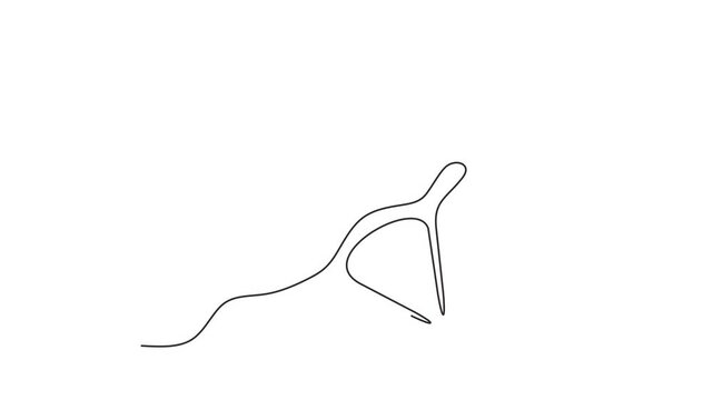 Animated self drawing of continuous line draw of  jewelery diamond. Jewelery, National diamond day concept.    Full length one line animation. 4K