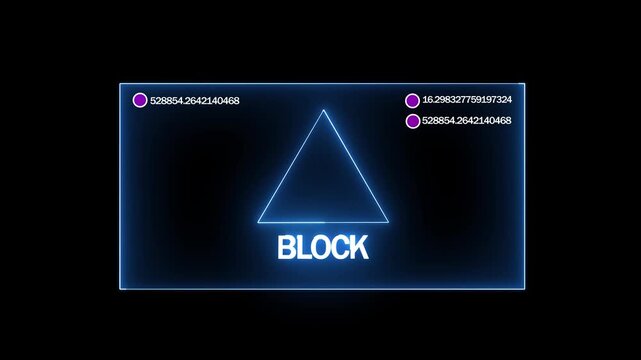 3d blockchain warning alert on digital cyber security screen with hex codes
