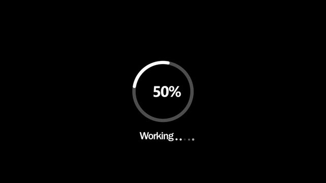 loading progress bar at 10 percent on dark screen for app or software update