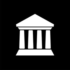Naklejka premium Old Building Bank icon isolated on black background