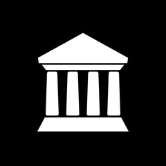 Naklejka premium Old Building Bank icon isolated on black background