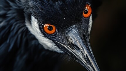 Fototapeta premium Close-up portrait of crane, intense stare