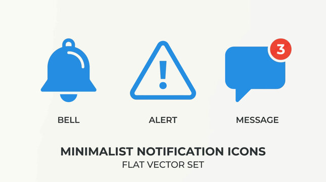 Notification icons set on white.