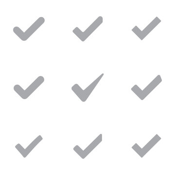Checkmark icons presented in a grid display varied line weights and shapes for professional data validation.