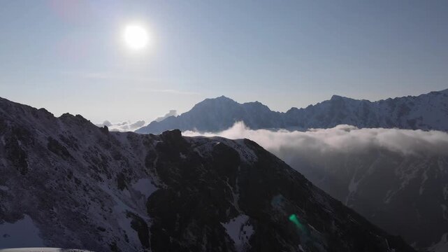 Caucasus, North Ossetia. Genaldon Gorge. Morning in the highlands.