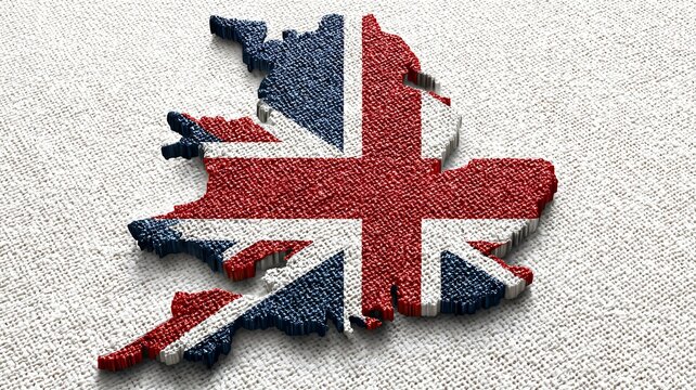 United Kingdom map with flag design
