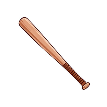 Wooden baseball bat isolated on white with grip detail