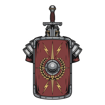 Medieval Knight Shield and Sword