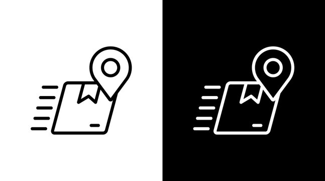 Logistics Route White Icon Set Design