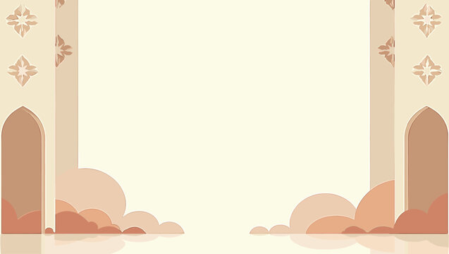 A minimalist illustration featuring warm earthy tones and a central ribbon shape. Perfect for websites, presentations, or creative design projects nee