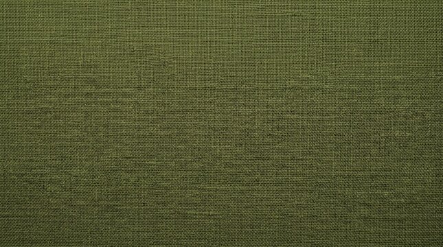 Seamless olive green woven linen fabric texture background