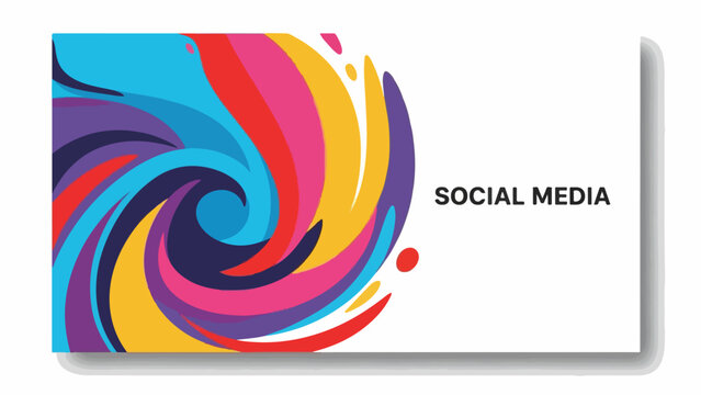 Colorful Swirling Shapes Social Media Concept.