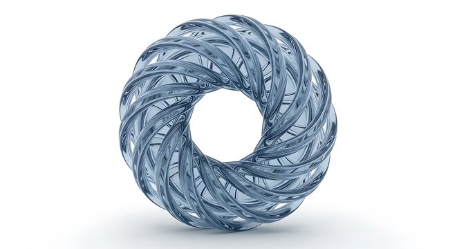 Purple and silver twisted torus shape