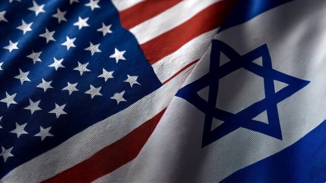 us flag waving next to israeli flag. relations usa israel