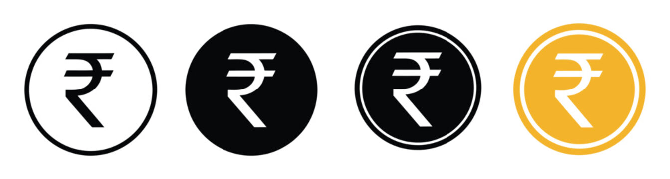 Rupee symbol Indian Rs sign vector illustration Indian rupees icon Indian currency sign symbol, minimal black and white currency icon for business reports accounting charts and digital finance 