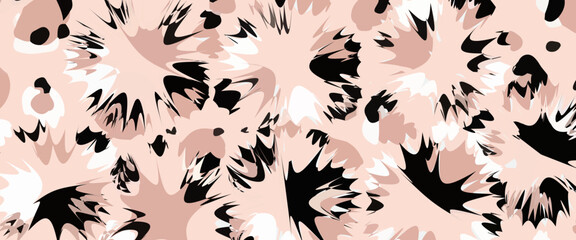 Abstract modern leopard seamless pattern. Animals trendy background. Beige and black decorative vector stock illustration for print, card, postcard, fabric, textile. Modern ornament of stylized skin. © Asmai