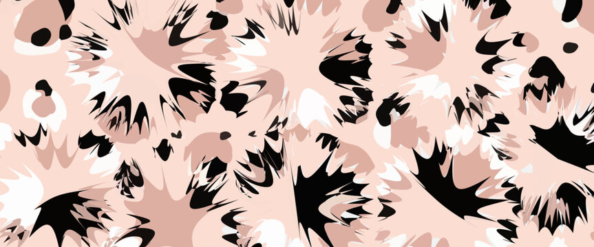 Abstract modern leopard seamless pattern. Animals trendy background. Beige and black decorative vector stock illustration for print, card, postcard, fabric, textile. Modern ornament of stylized skin.