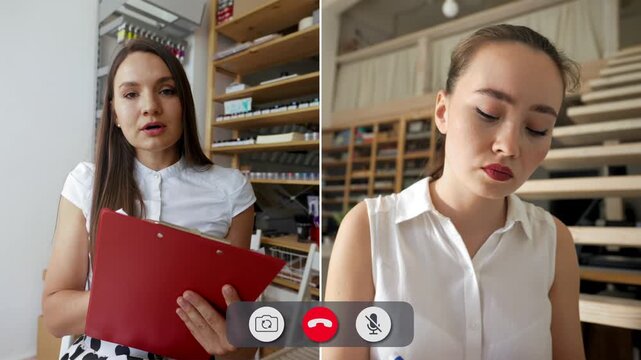 Students engage in an online call, sharing ideas and taking notes. Different emotions and reactions show their responses to the discussion.