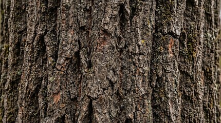 Naklejka premium Weathered Tree Bark Surface with Rich Textural Details and Natural Organic Patterns